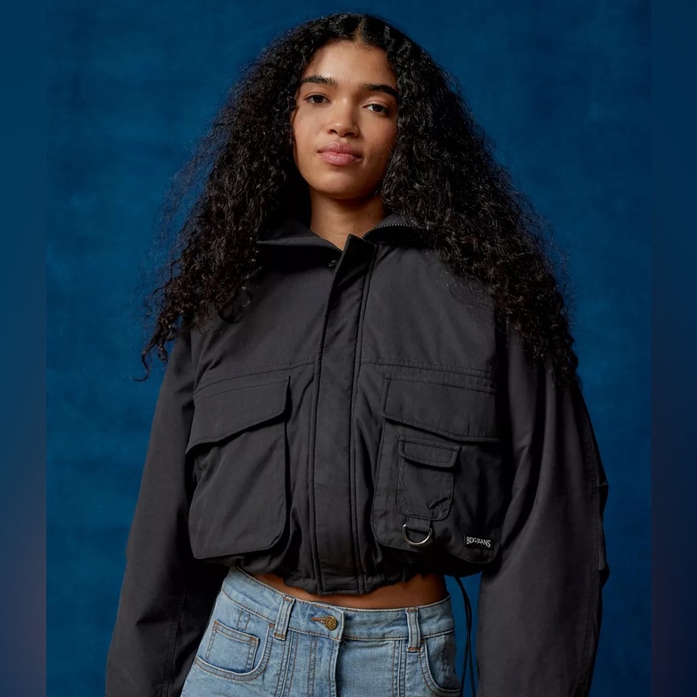 BDG Black Utility Jacket with Oversized Fit Urban Outfitters